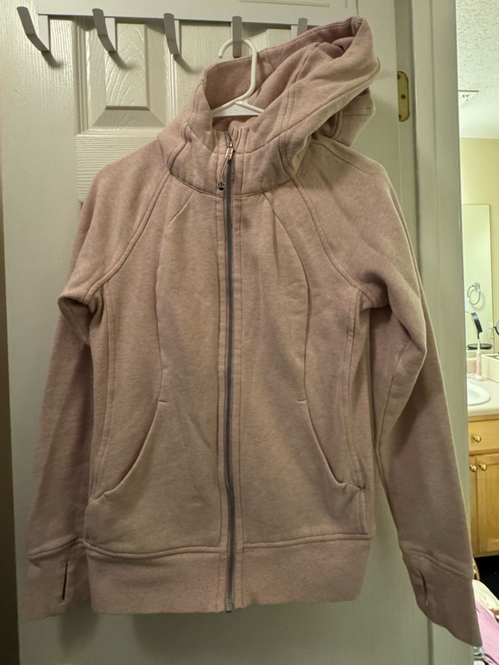 lululemon athletica Light Pink Hooded Zip Bomber Jacket